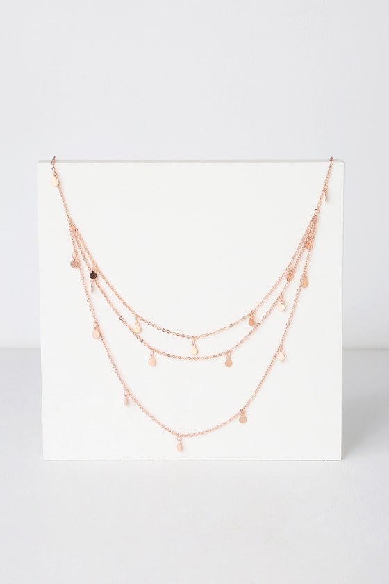 Boho Layered Necklace - Rose Gold Layered Necklace - Necklace - Lulus