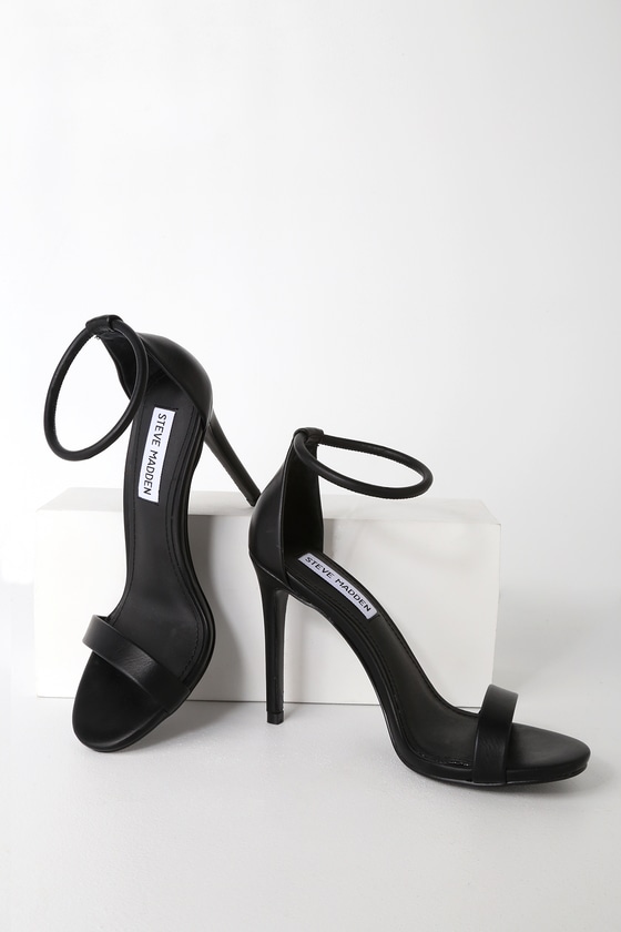 steve madden black strappy heels