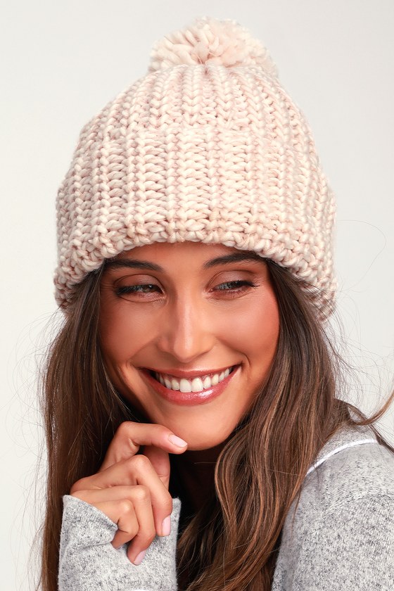 Cute Blush Beanie Knit Beanie Pom Pom Beanie Lulus