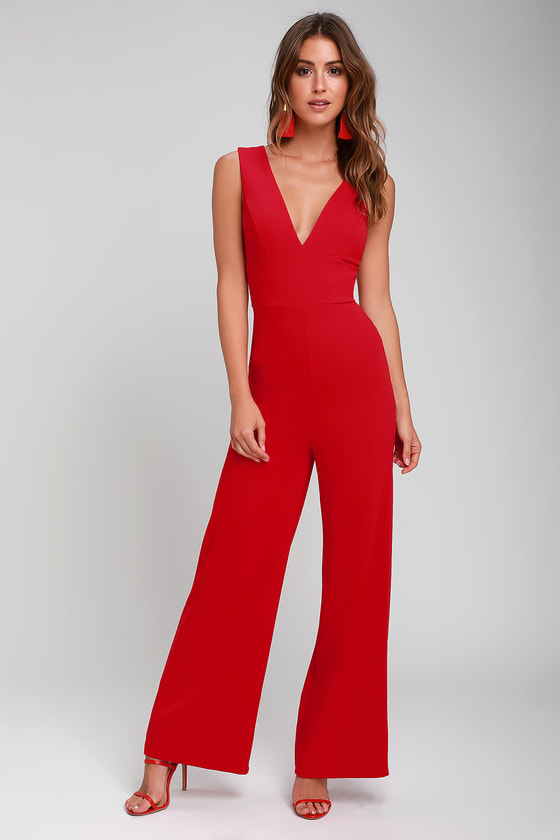 Buy Sexy Plus Size Wide Leg Jumpsuits for Women Long Sleeve Wrap V Neck  Belted Stretchy Long Pants Jumpsuit Romper L4XL Red Large at Amazonin