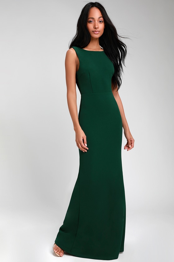 Lovely Hunter Green Dress Maxi Dress Backless Dress Lulus