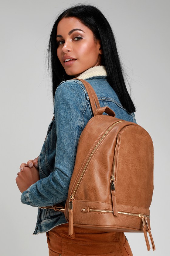 Chic Tan Backpack - Vegan Leather Backpack - Mini Backpack - Lulus