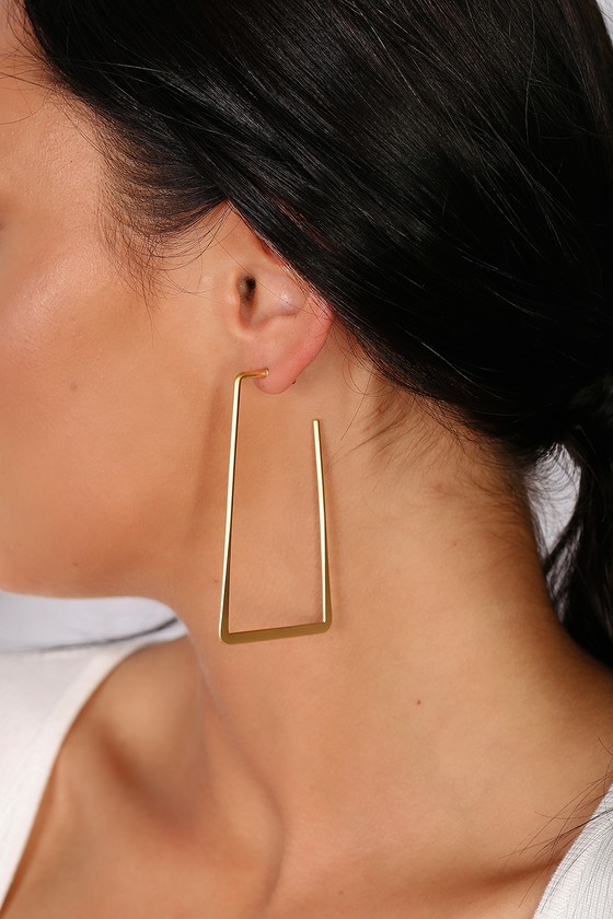 Chic Gold Earrings Geometric Earrings Oversized Earrings Lulus 8579