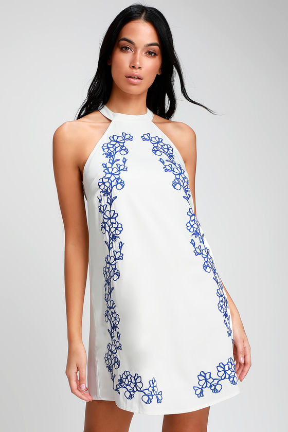 Halter hotsell embroidered dress