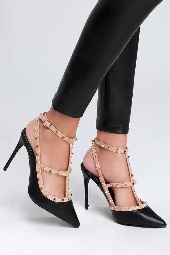 Women's Heels: Buy Nude Studded Heels for Women Online | The Cai Store –  The CAI Store