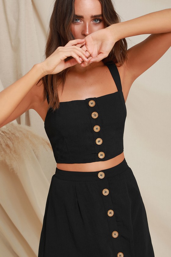 Cute Black Two-Piece Dress - Two-Piece Midi Dress - Lulus