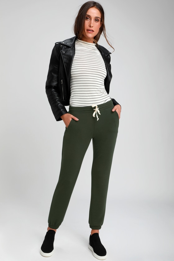 green drawstring pants