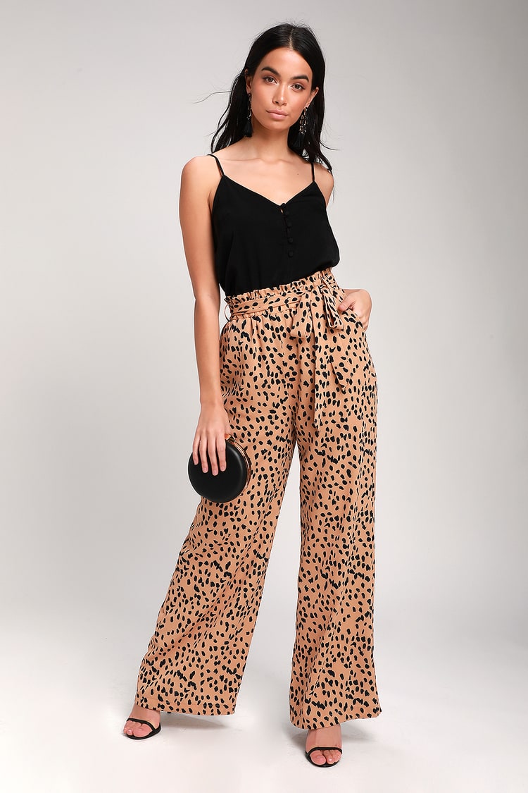 Trendy Leopard Print - Leopard Print Wide-Leg Pants Lulus