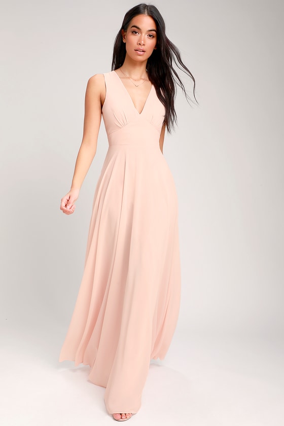 blush pink a line dress
