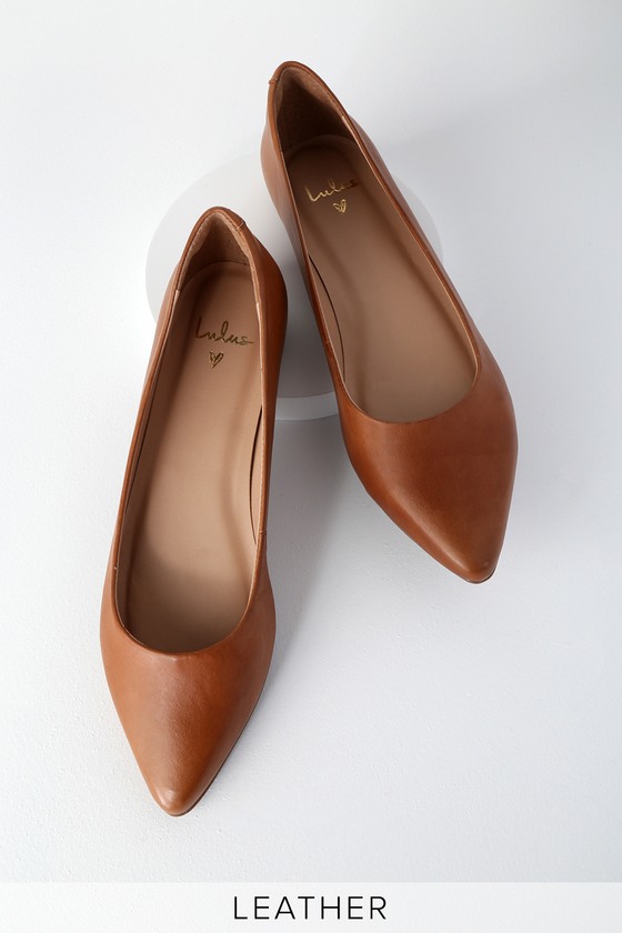 Genuine Leather Flats - Pointed Toe Flats