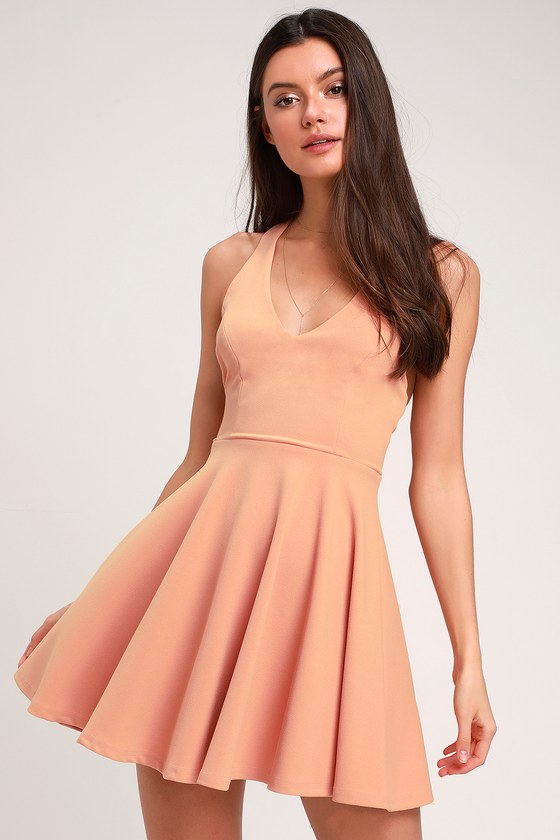 Lulus peach sales skater dress