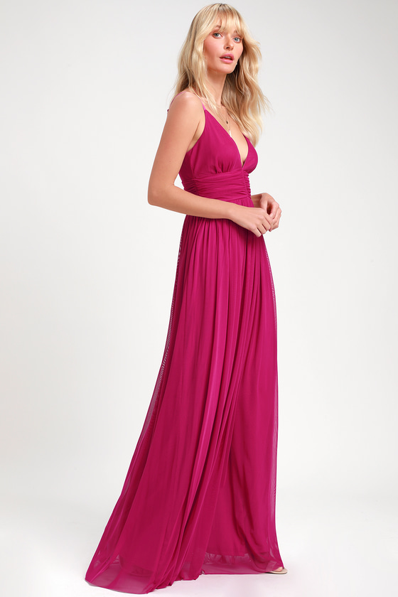 Glam Magenta Maxi Dress - Magenta Gown - Pink Maxi Dress - Lulus