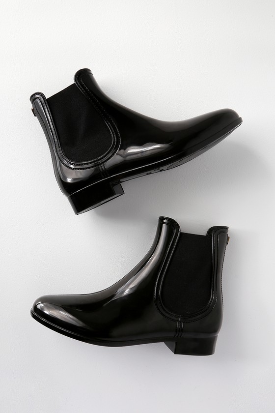 Cute Black Boots - Shiny Boots - Rain Boots - Chelsea Boots - Lulus