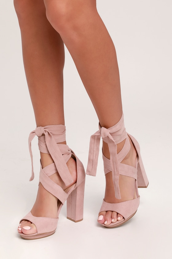 pink tie up sandals