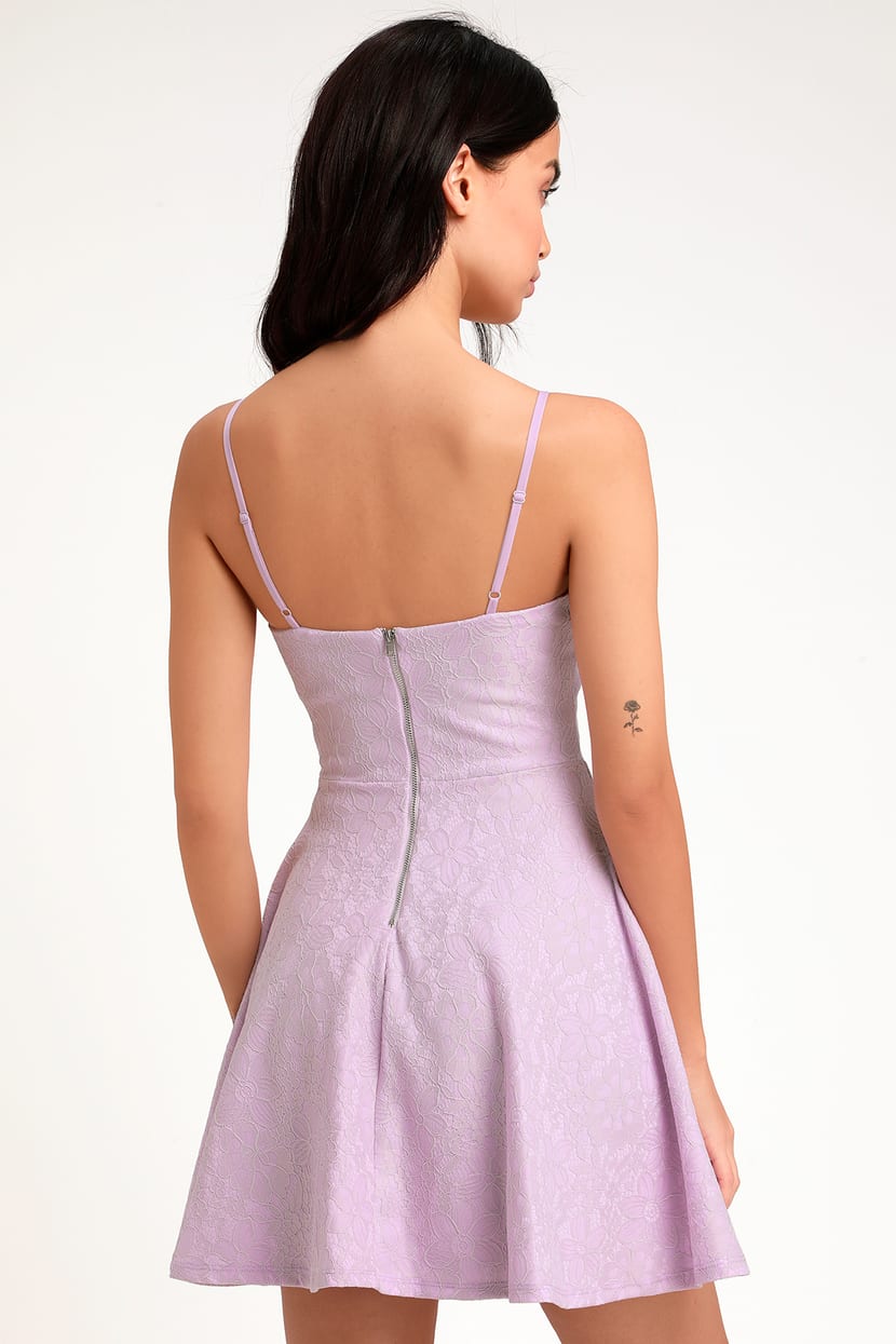 Chic Lavender Dress - Skater Dress - Lavender Lace Dress - Lulus