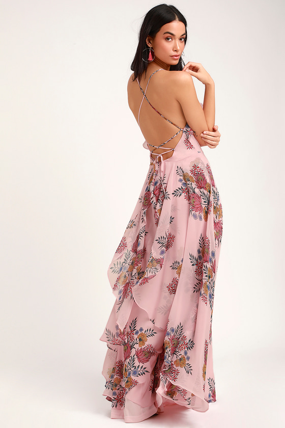 hot pink floral maxi dress