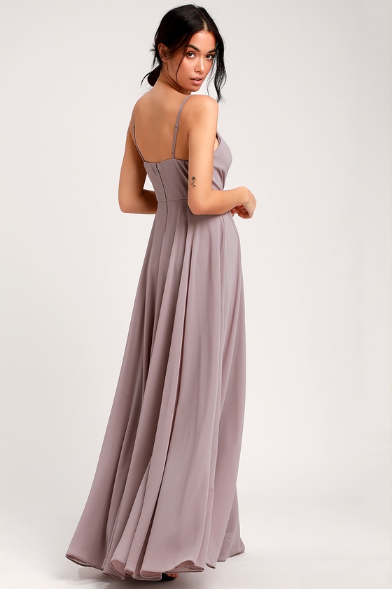 Taupe maxi outlet bridesmaid dress