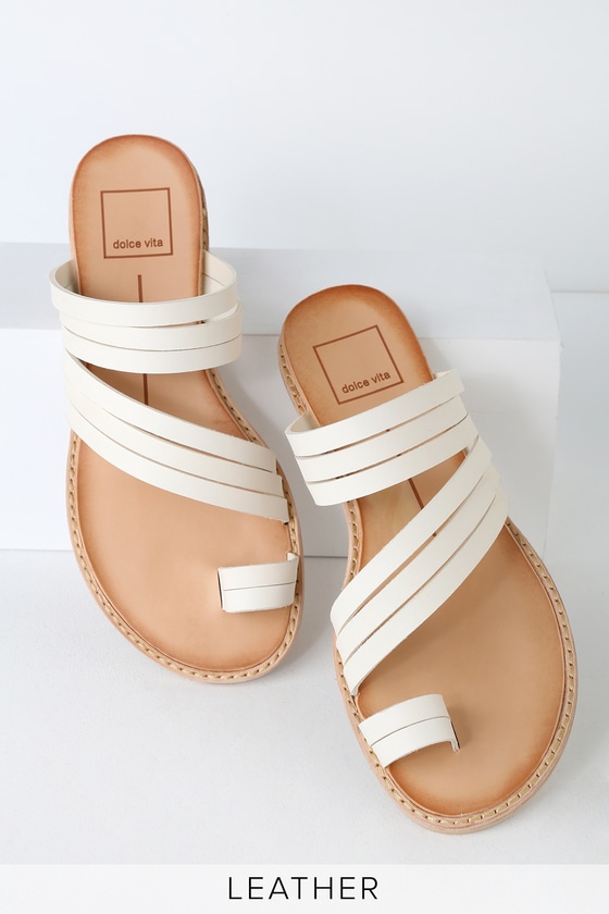 Dolce Vita Nelly - Off White Multi Sandals - Flat Sandals - Lulus