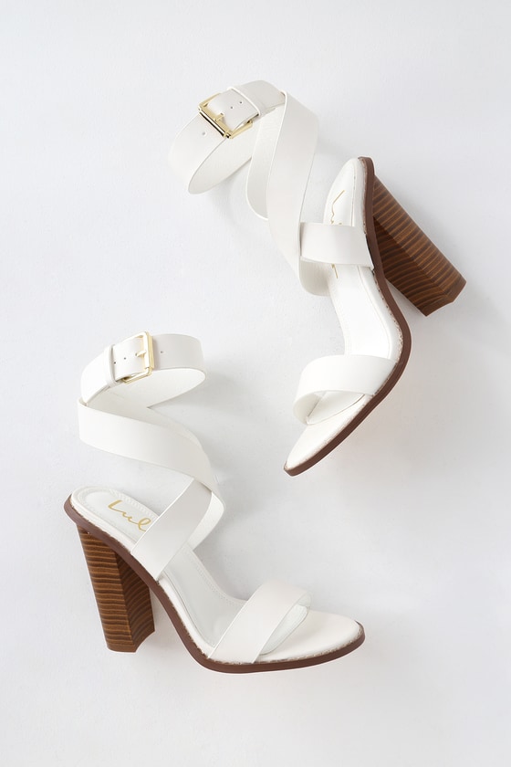 Cute White Heels - Ankle Strap Heels 