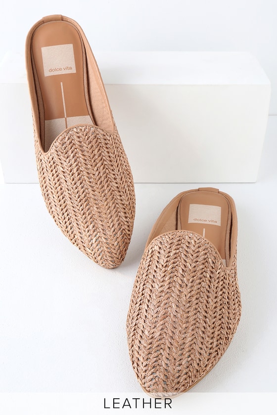 Dolce Vita Grant - Natural Woven Loafers - Raffia Slides - Flats