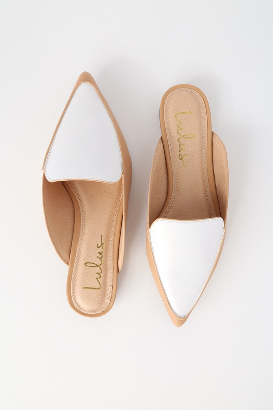 White and Nude Flats - Vegan Flats - Lulus