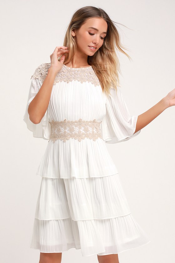 elegant white lace dress