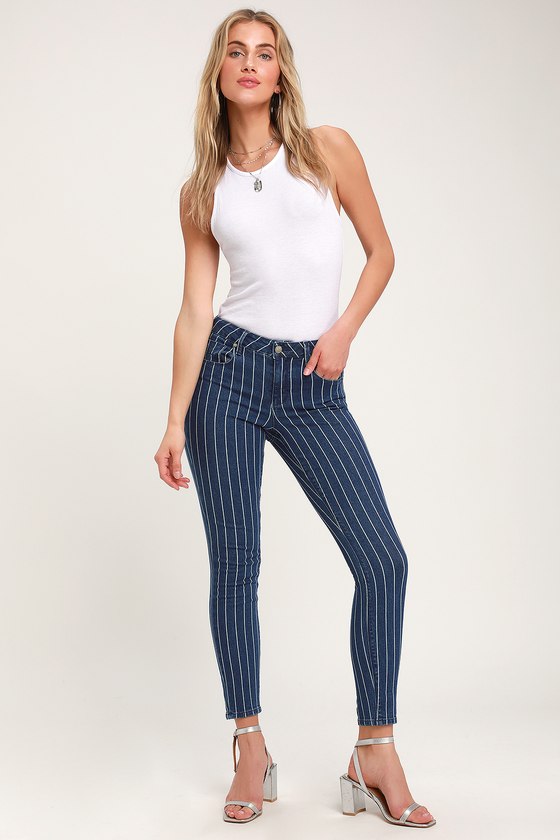 Unpublished Kora - Striped Jeans - Blue and White Stripe Jeans - Lulus