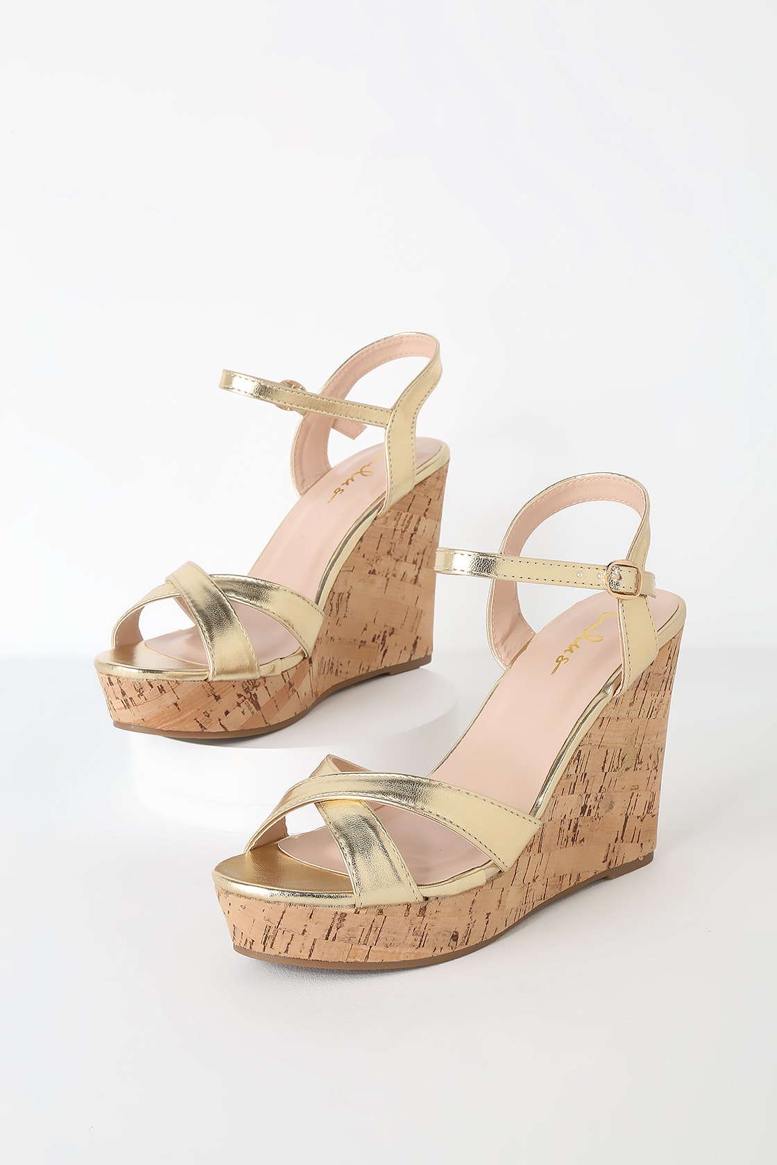 Cute Gold Sandals Wedge Sandals Cork Sandals Gold Wedges Lulus