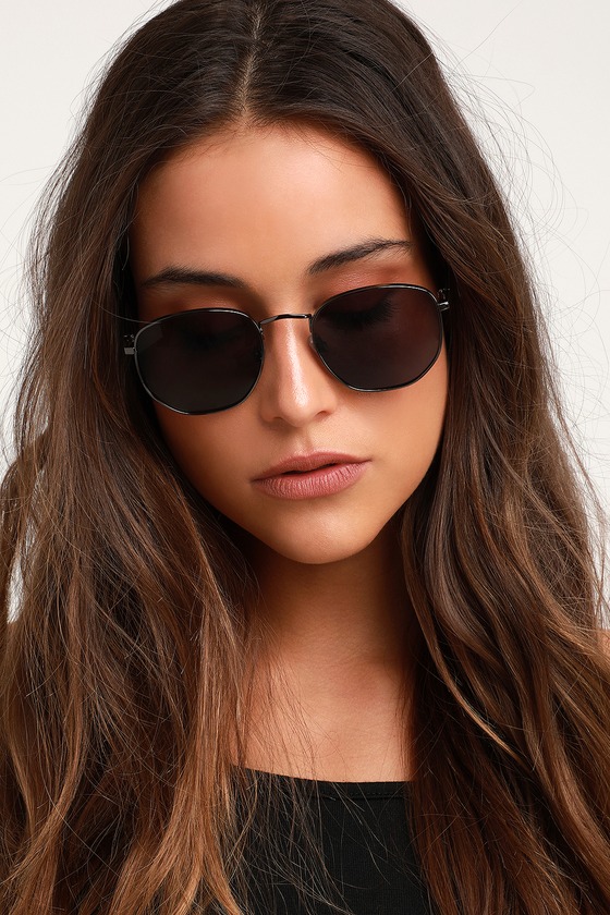 Cute Gunmetal Sunglasses Round Sunglasses Round Sunnies Lulus 