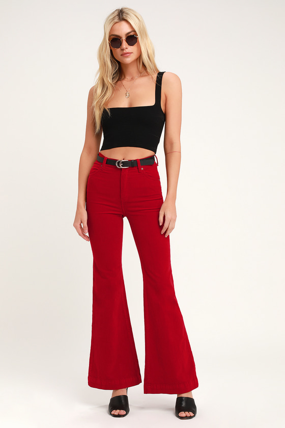red flared pants