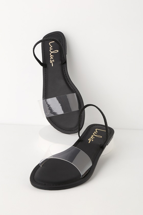 vinyl flat sandals