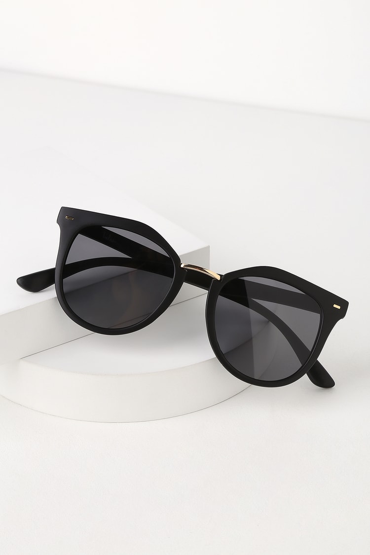 Cute Black Sunglasses - Matte Black Sunglasses - Black Sunnies - Lulus