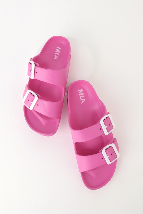 MIA Jasmin - Pink Sandals - Slide Sandals - Buckle Sandals - Lulus