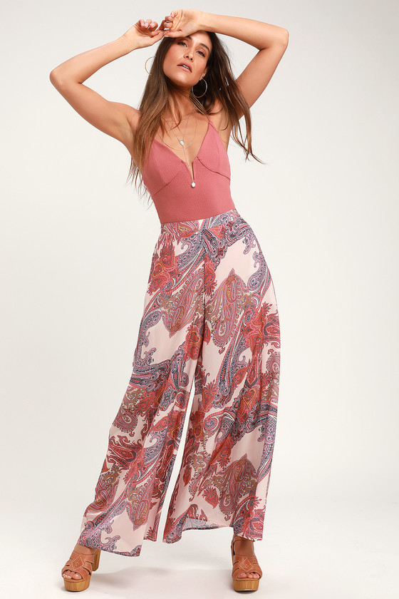 dusty pink palazzo pants