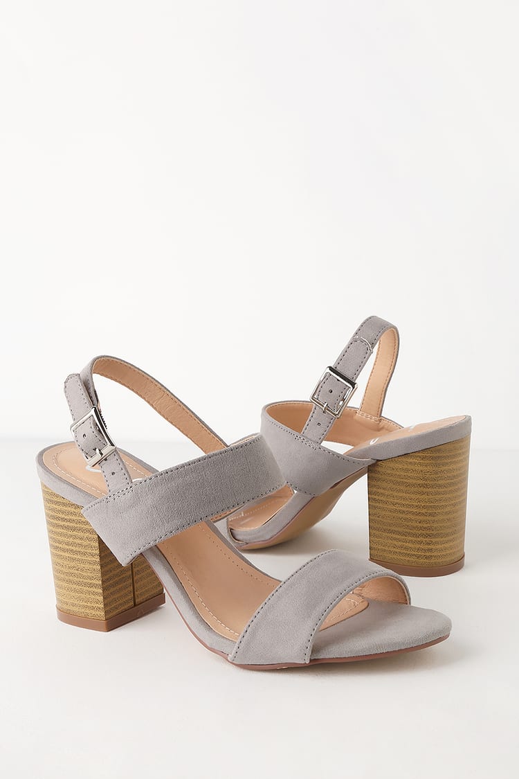 Cute Grey Heels - High Heel Sandals - Suede Sandals - Lulus