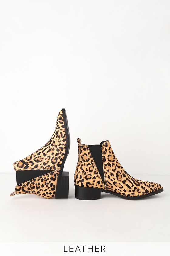 Steve Madden Jerry - Leopard Calf Hair Booties - Ankle Booties - Lulus