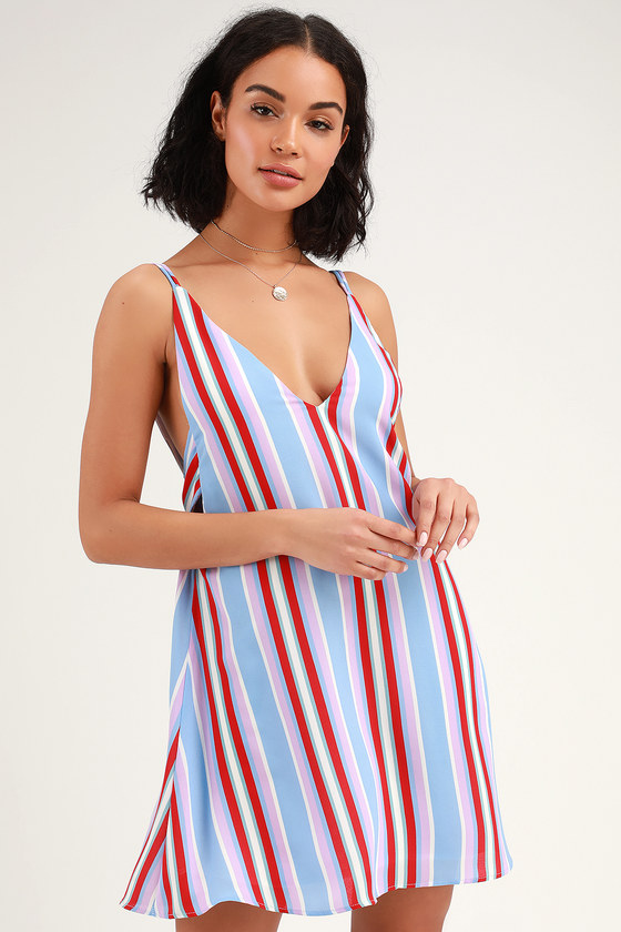Cute Striped Dress - Light Blue Striped Dress - Tie-Back Dress - Lulus