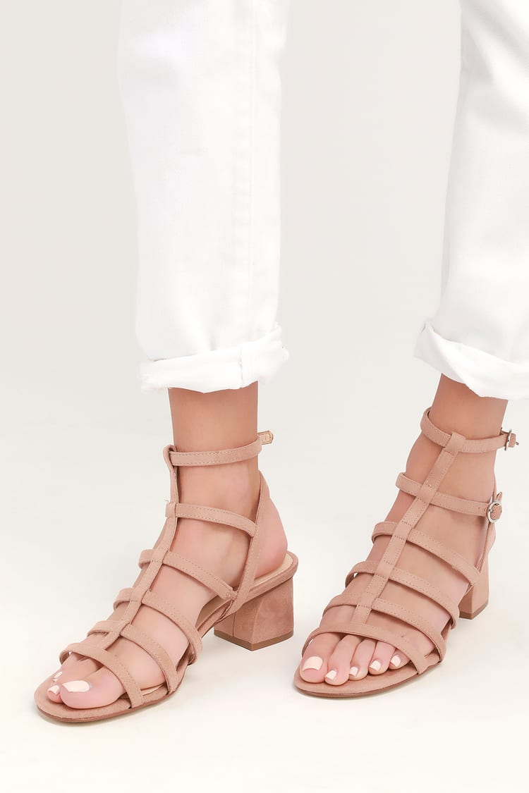Chinese Laundry Monroe - Dark Nude Sandals - Gladiator Heels - Lulus