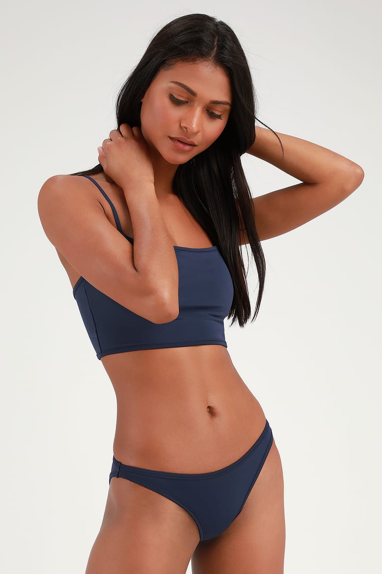 Navy Blue Bikini Bottom - High-Cut Bikini Bottom - Bottoms - Lulus