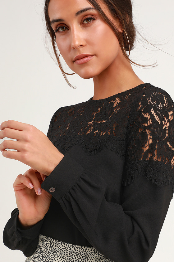 long sleeve black blouse
