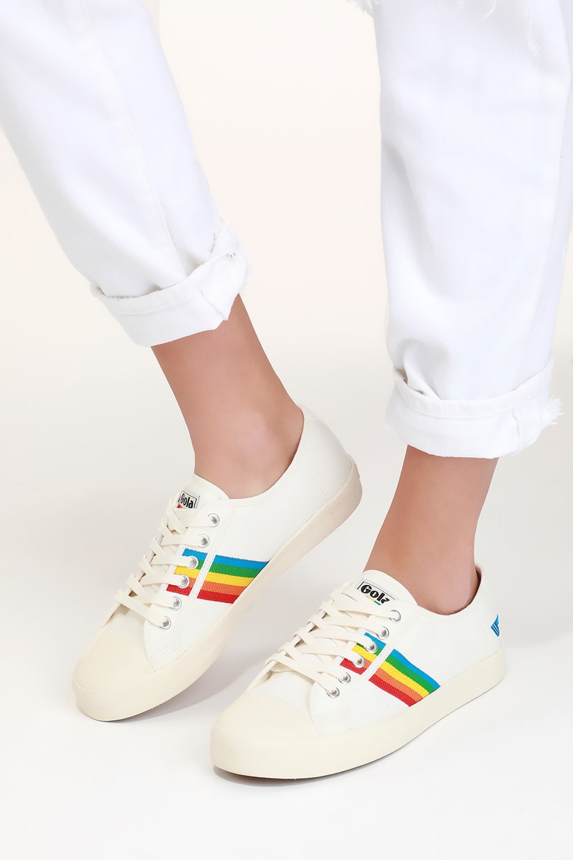 Gola Coaster Rainbow - Off White Multi Sneakers - Rainbow Sneaker - Lulus