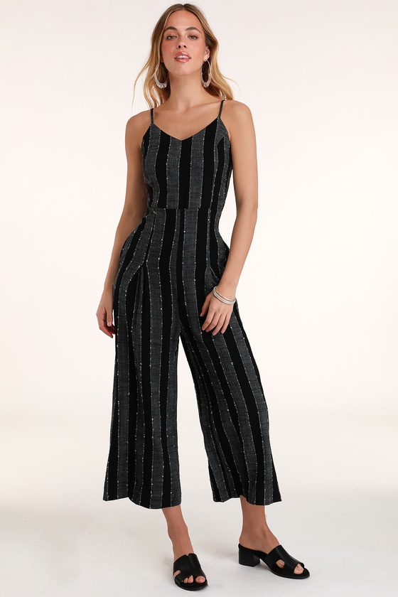 black sleeveless jumpsuit