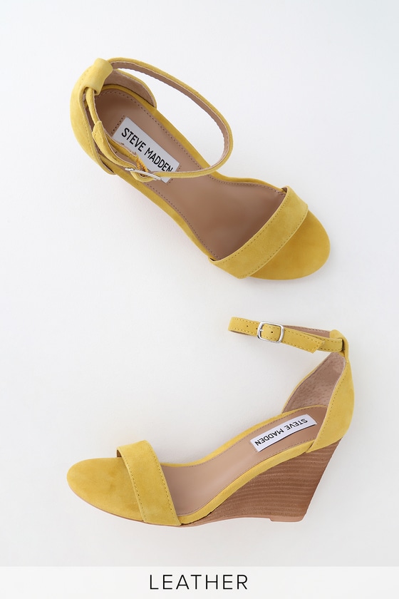 yellow wedge sandal