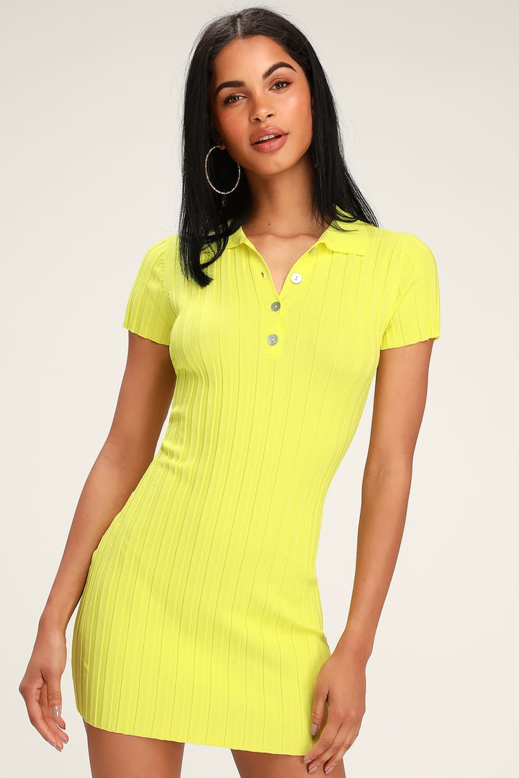 Lost + Wander Salty Hair Don't Care - Neon Green Bodycon Dress - Lulus