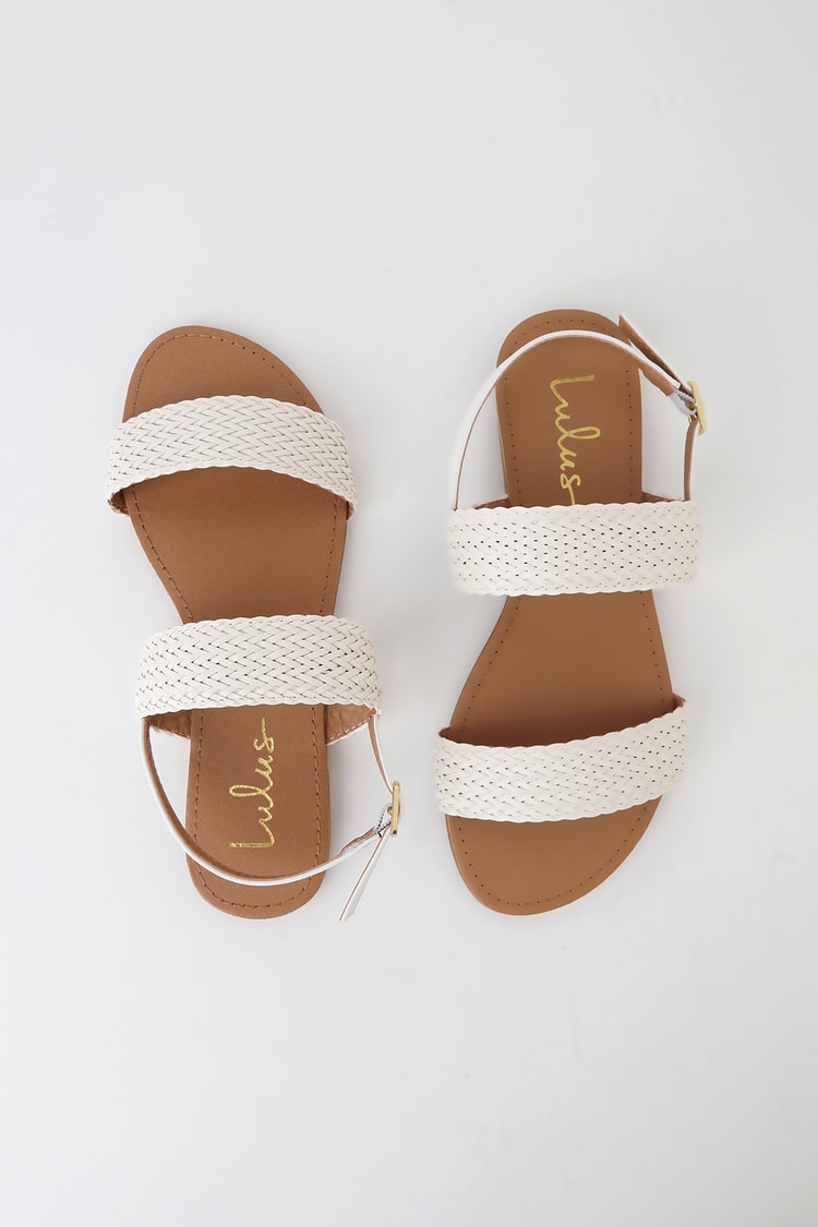 Cute Flat Sandals - White Woven Sandals - Woven Sandals - Lulus