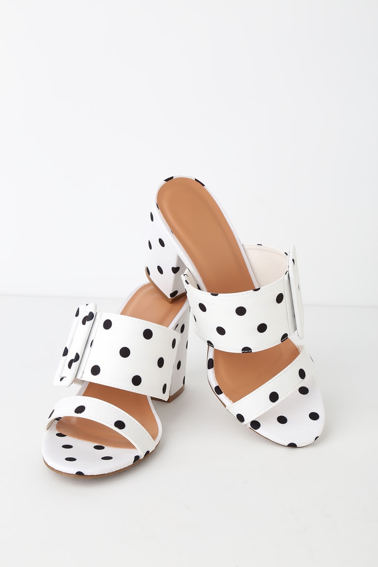 Cute Polka Dot Heels - High Heel Sandals - White and Black Shoes - Lulus