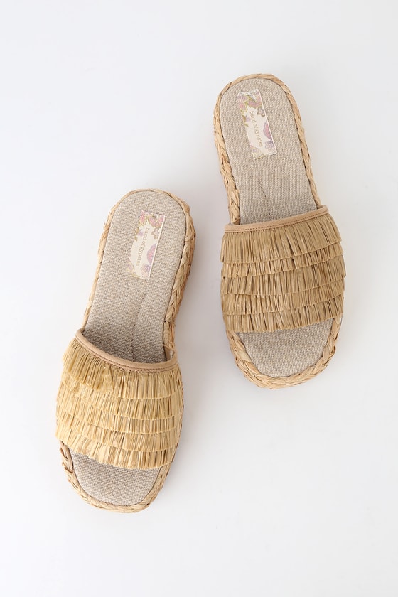 Band Of Gypsies Hula - Raffia Sandals - Fringe Sandals - Sandals - Lulus