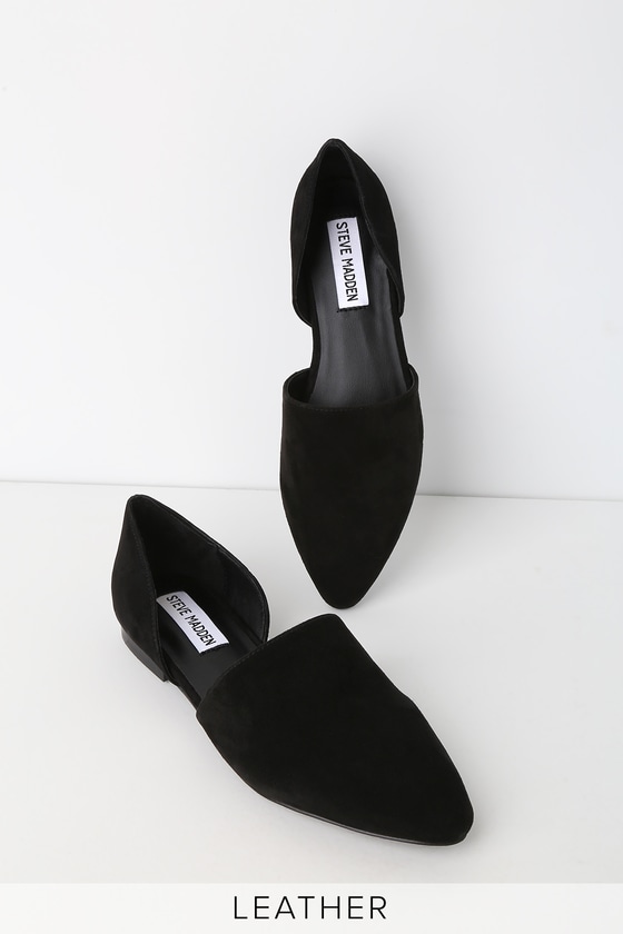 Steve Madden Talent - Black Pointed-Toe Flats - D'Orsay Flats - Lulus