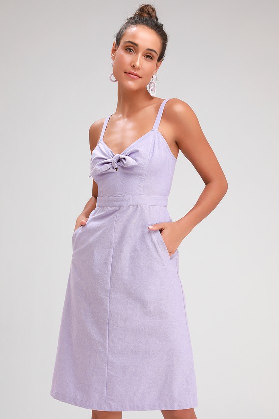 Ain't No Other Lavender Chambray Midi Dress