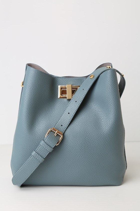 Chic Denim Blue Bag - Vegan Leather Bag - Tote Bag - Lulus